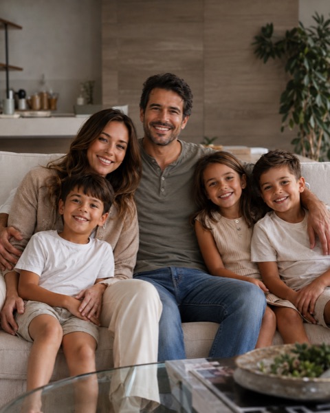 A family at home